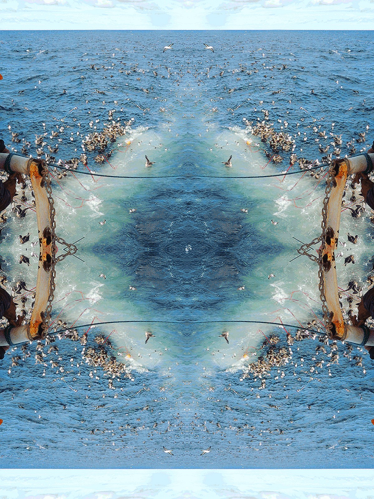 Seabirds in abstract